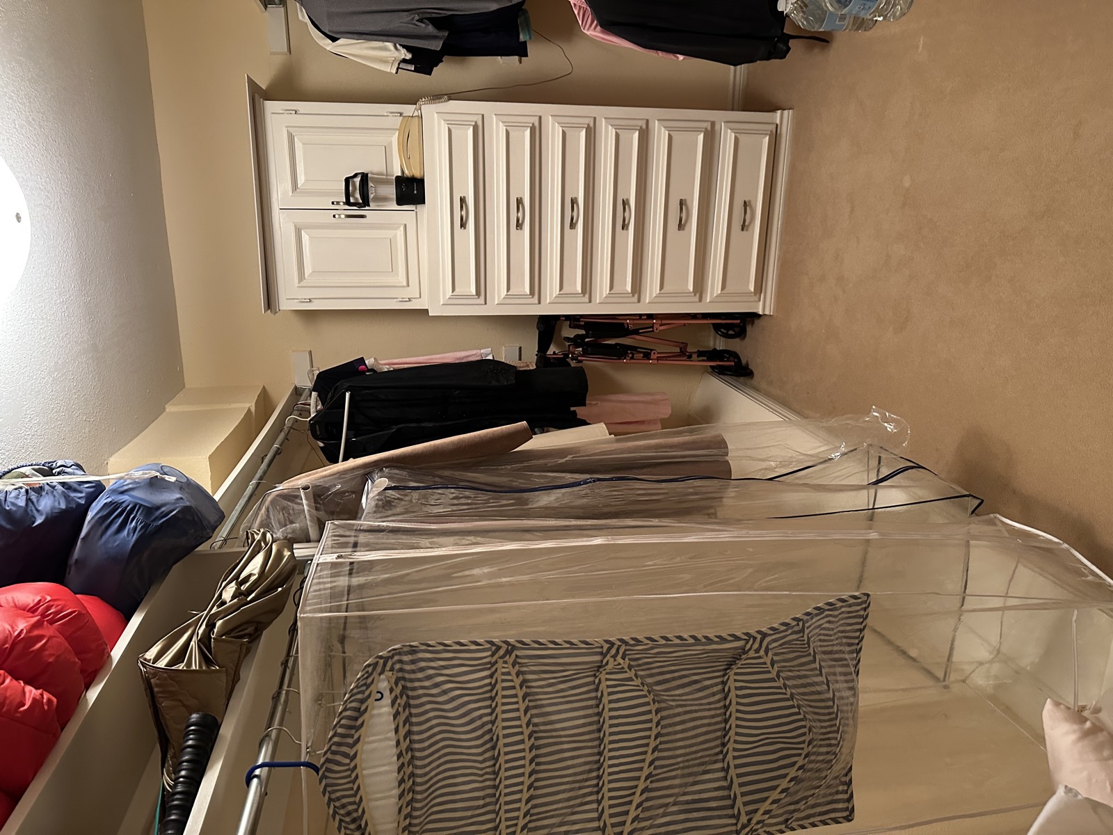 Second walk-in closet with built-in dresser